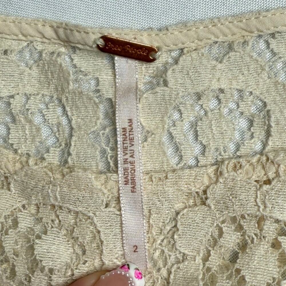 Free People Walking to the Sun Cream Lace Dress - Picture 4 of 7